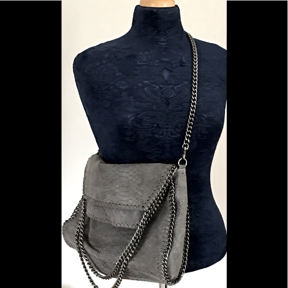 Lavorazione Artigianle Embossed Suede Purse-EUC